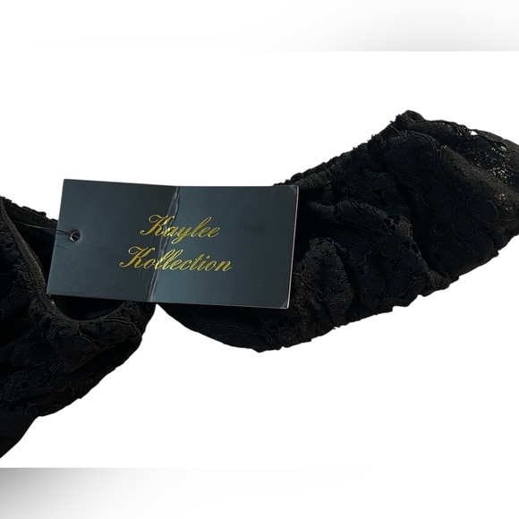 Kaylee Kollection Take Me Out Black Lace Sleeve Dress, Form Fitting Size Small. - Picture 7 of 12